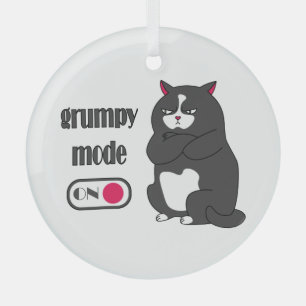 Grumpy mode op een rare vetkat glas ornament