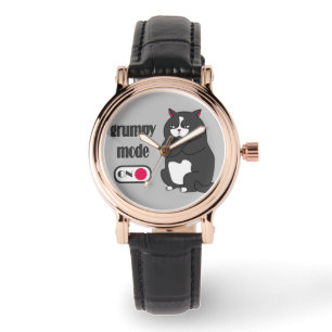 Grumpy mode op een rare vetkat horloge
