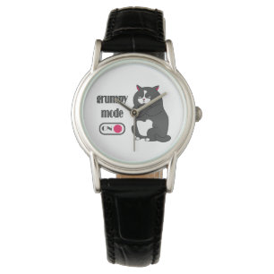 Grumpy mode op een rare vetkat horloge