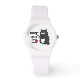 Grumpy mode op een rare vetkat horloge