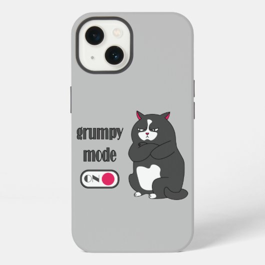 Grumpy mode op een rare vetkat iPhone hoesje (Achterkant)