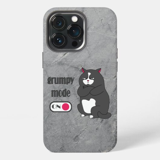 Grumpy mode op een rare vetkat iPhone hoesje (Achterkant)