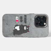 Grumpy mode op een rare vetkat iPhone hoesje (Achterkant horizontaal)