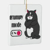 Grumpy mode op een rare vetkat keramisch ornament (Rechts)