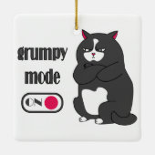 Grumpy mode op een rare vetkat keramisch ornament (Achterkant)