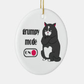Grumpy mode op een rare vetkat keramisch ornament (Rechts)