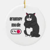 Grumpy mode op een rare vetkat keramisch ornament (Achterkant)