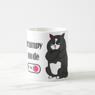 Grumpy mode op een rare vetkat koffiemok