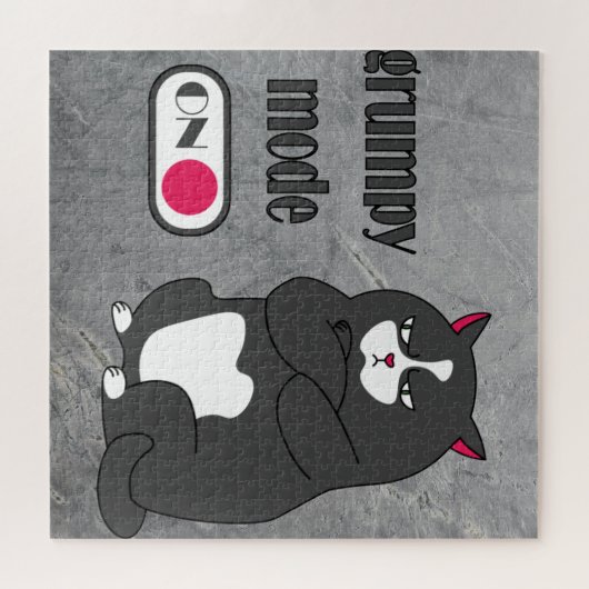 Grumpy mode op een rare vetkat legpuzzel (Horizontaal)