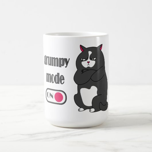 Grumpy mode op een rare vetkat magische mok (Midden)