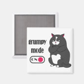 Grumpy mode op een rare vetkat magneet (Voorkant / Achterkant)