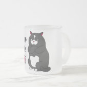 Grumpy mode op een rare vetkat matglas koffiemok (Voorkant rechts)