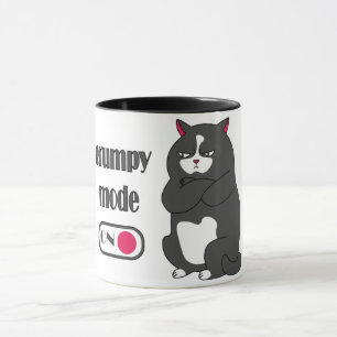 Grumpy mode op een rare vetkat mok