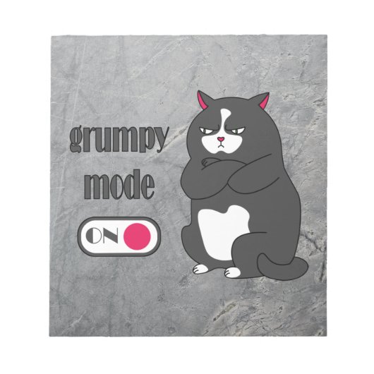 Grumpy mode op een rare vetkat notitieblok (Voorkant)
