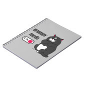 Grumpy mode op een rare vetkat notitieboek (Linkerzijde)