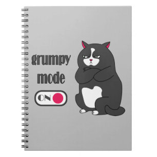 Grumpy mode op een rare vetkat notitieboek