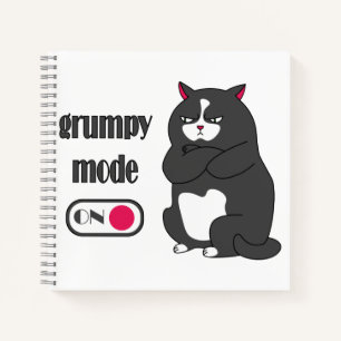 Grumpy mode op een rare vetkat notitieboek