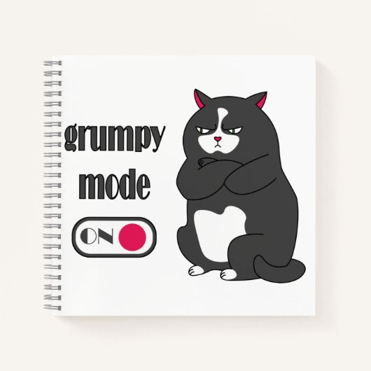 Grumpy mode op een rare vetkat notitieboek (Voorkant)