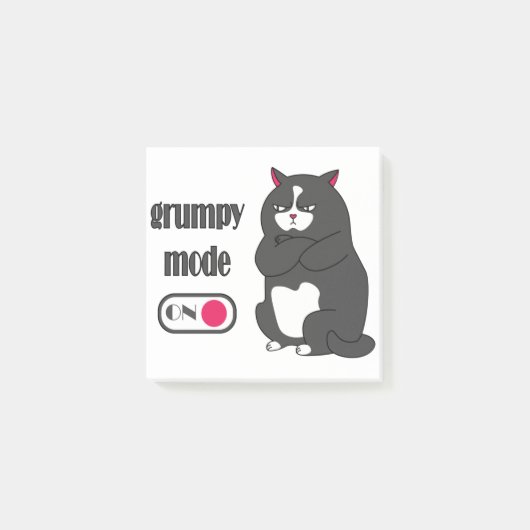 Grumpy mode op een rare vetkat post-it® notes (Voorkant)