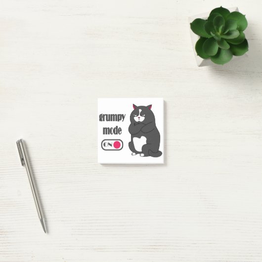 Grumpy mode op een rare vetkat post-it® notes (Kantoor)