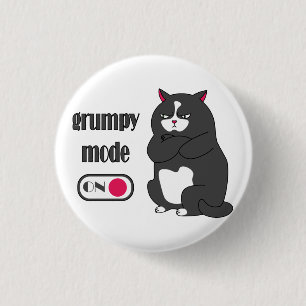 Grumpy mode op een rare vetkat ronde button 3,2 cm