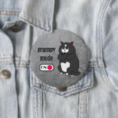 Grumpy mode op een rare vetkat ronde button 4,0 cm (In situ)