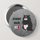 Grumpy mode op een rare vetkat ronde button 4,0 cm (Voorkant /achterkant)