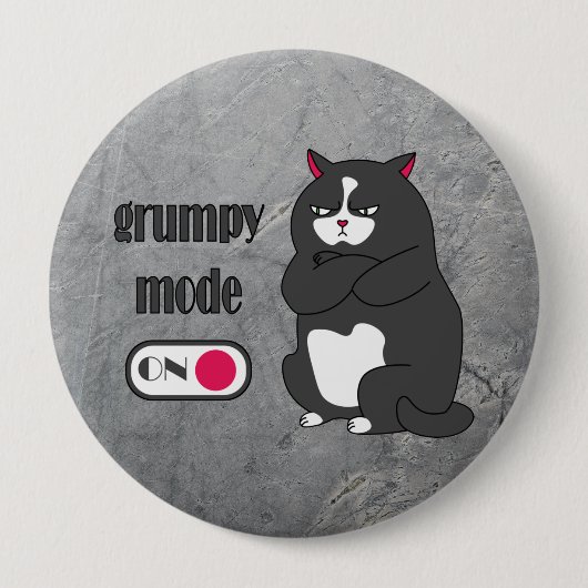 Grumpy mode op een rare vetkat ronde button 4,0 cm (Voorkant)