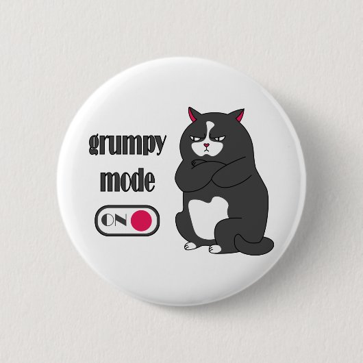 Grumpy mode op een rare vetkat ronde button 5,7 cm (Voorkant)