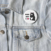 Grumpy mode op een rare vetkat ronde button 5,7 cm (In situ)