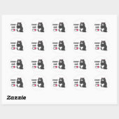 Grumpy mode op een rare vetkat ronde sticker (Vel)