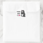 Grumpy mode op een rare vetkat ronde sticker (Tas)