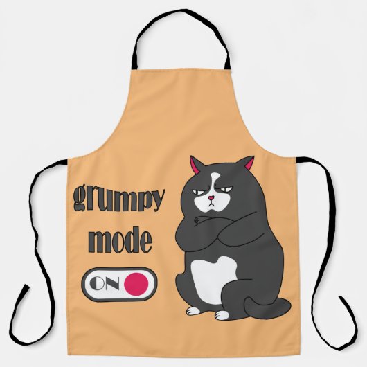 Grumpy mode op een rare vetkat schort (Voorkant)