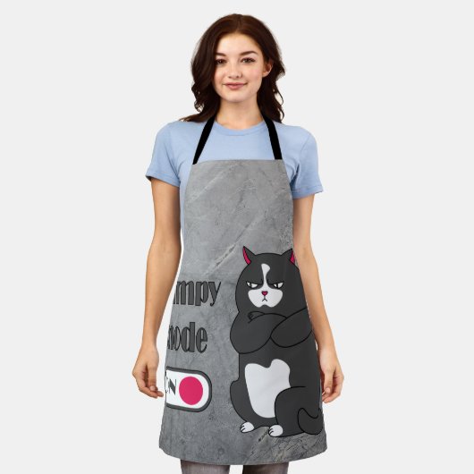 Grumpy mode op een rare vetkat schort (Gedragen)