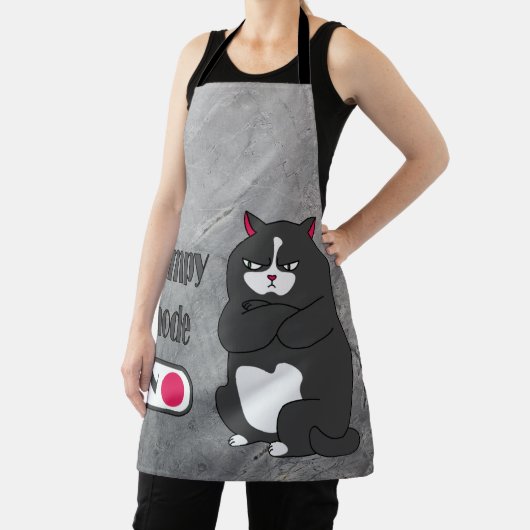 Grumpy mode op een rare vetkat schort (Insitu)