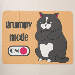 Grumpy mode op een rare vetkat sherpa deken