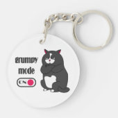 Grumpy mode op een rare vetkat sleutelhanger (Achterkant)