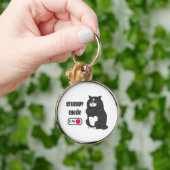 Grumpy mode op een rare vetkat sleutelhanger (Hand)