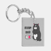 Grumpy mode op een rare vetkat sleutelhanger (Voorkant Links)