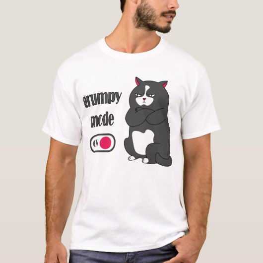 Grumpy mode op een rare vetkat t-shirt (Voorkant)