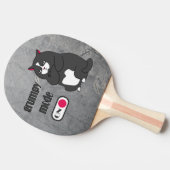 Grumpy mode op een rare vetkat tafeltennisbatje (Zijkant)
