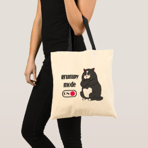 Grumpy mode op een rare vetkat tote bag