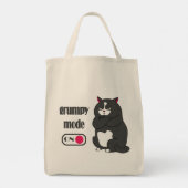 Grumpy mode op een rare vetkat tote bag (Achterkant)