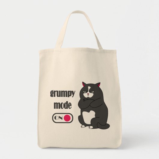Grumpy mode op een rare vetkat tote bag (Voorkant)
