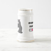 Grumpy mode op grappig kattenbier bierpul (Center)