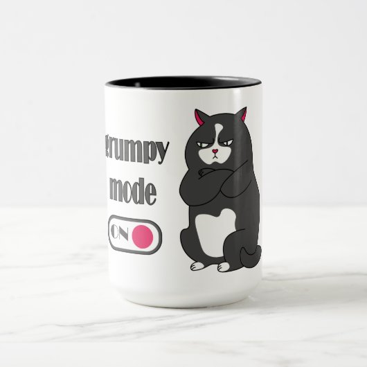 Grumpy mode op mok met gefrituurde kattenkoffie (Midden)