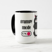 Grumpy mode op mok met gefrituurde kattenkoffie (Voorkant links)