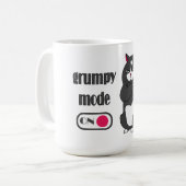 Grumpy mode op mok met gefrituurde kattenkoffie (Voorkant links)