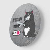 Grumpy modus op een grappige vetkat grote klok (Hoek)