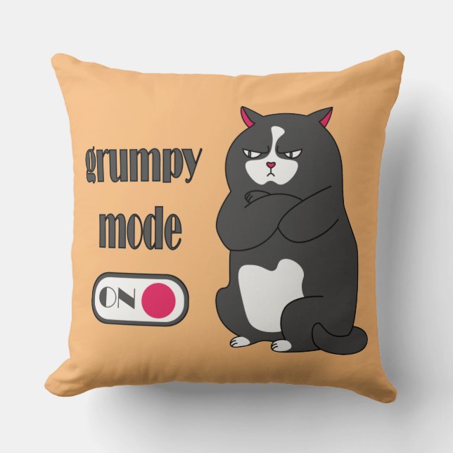 Grumpy modus op grappig vet kussen met kussen (Voorkant)